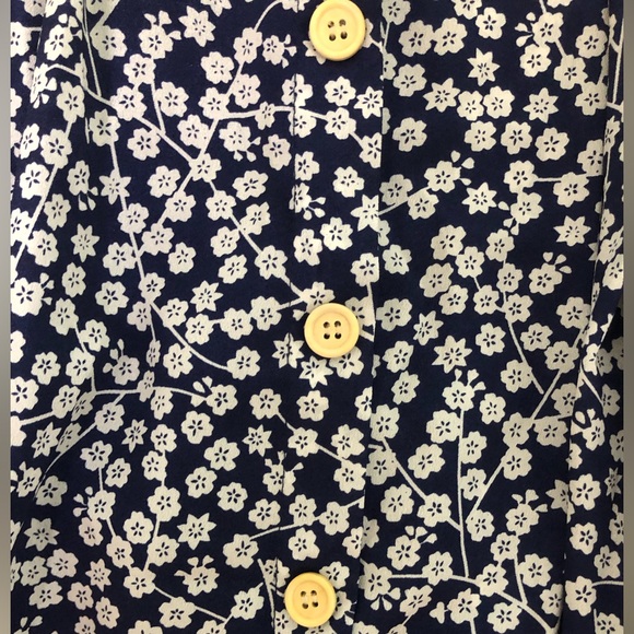 Beautiful navy blue and white cherry blossom a-line dress - Picture 4 of 11